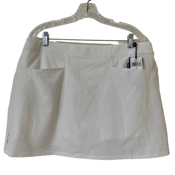 NWT Ralph Lauren RLX White, Golf, Pleated Back Skort, XL Wicking, and Stretch